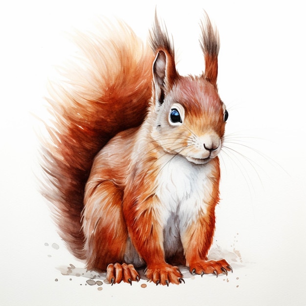 There is a painting of a squirrel with a blue eyes generative ai