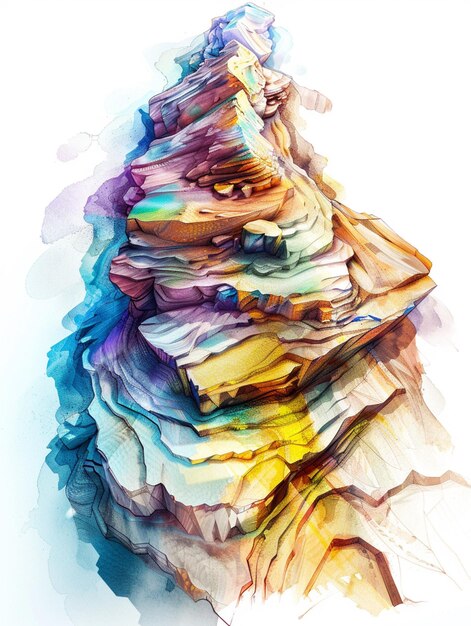 Photo there is a painting of a stack of folded paper on a table generative ai