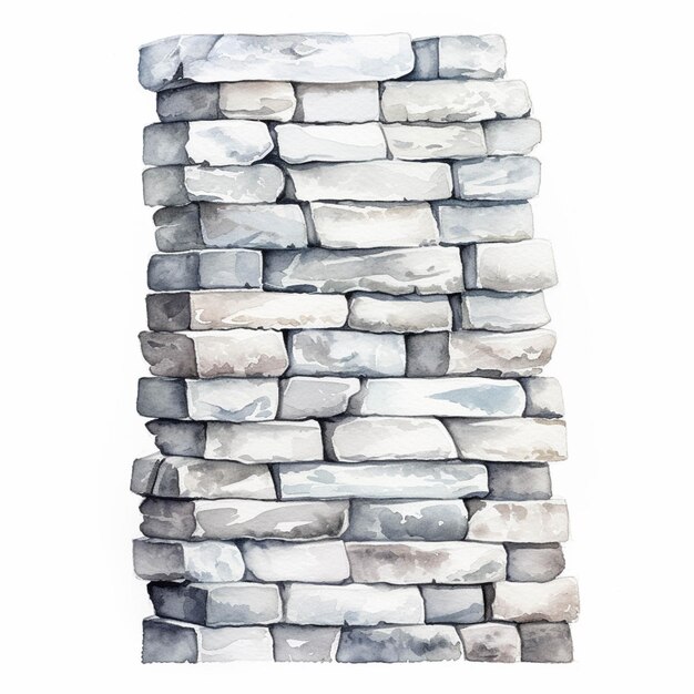 There is a painting of a stack of rocks on a white background generative ai