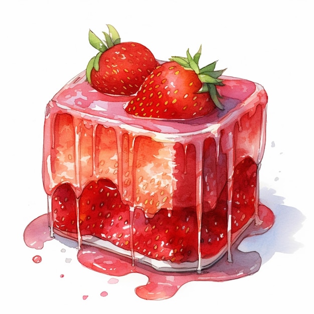 상단 생성 AI 위에 딸기가 그려진 딸기 케이크 그림이 있습니다.