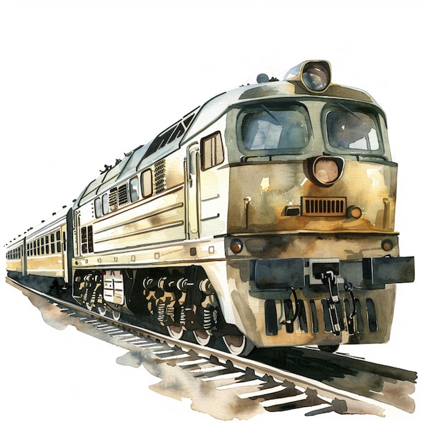 there is a painting of a train on the tracks generative ai