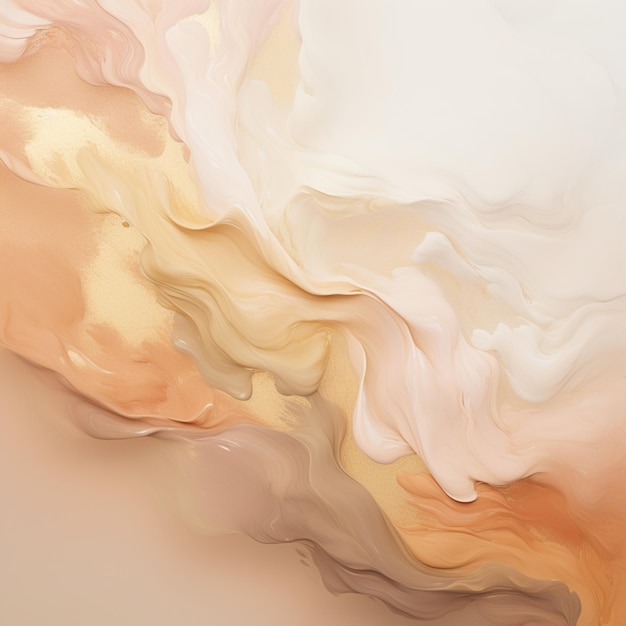 there is a painting of a white and orange swirl on a white surface generative ai