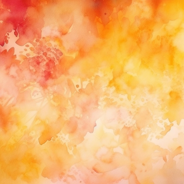 There is a painting of a yellow and red flower on a white background generative ai