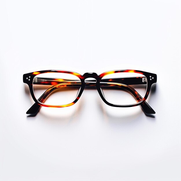 there is a pair of glasses on a white surface generative ai