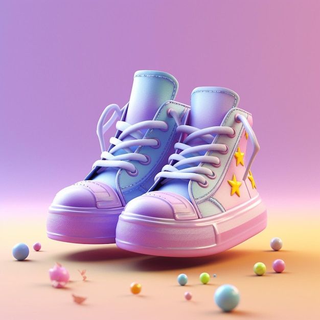 There is a pair of sneakers with a star on them generative ai