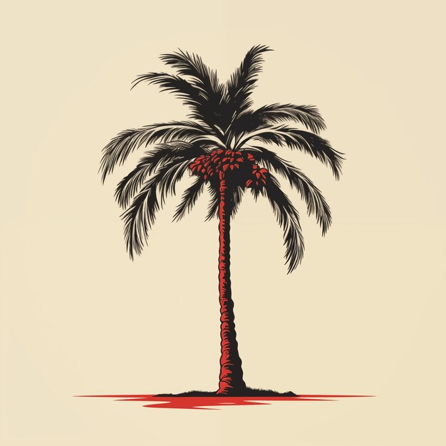 there is a palm tree with a red fruit on it generative ai