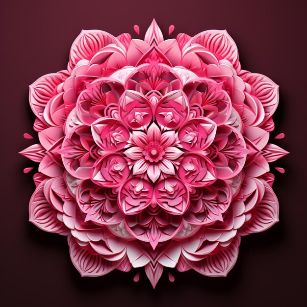 Photo there is a paper flower made of pink paper on a black background generative ai