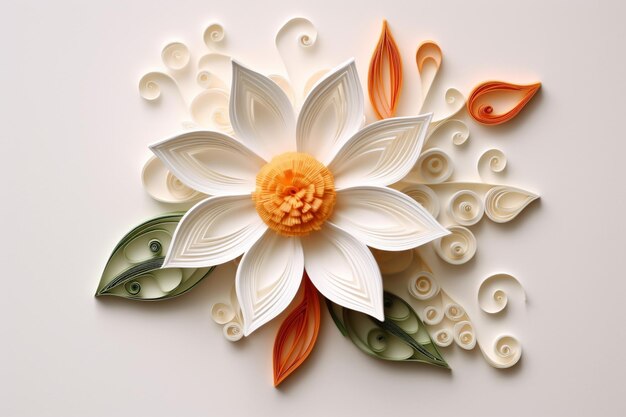 There is a paper flower made with many different colors and shapes generative ai