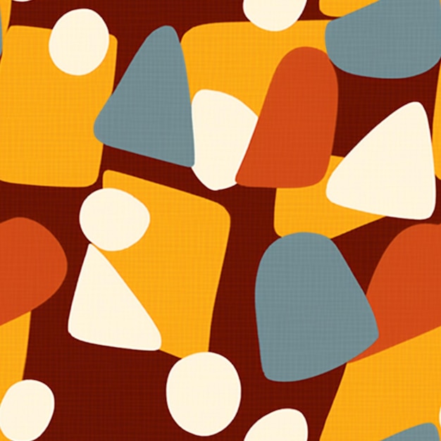 there is a pattern of different shapes on a brown background generative ai