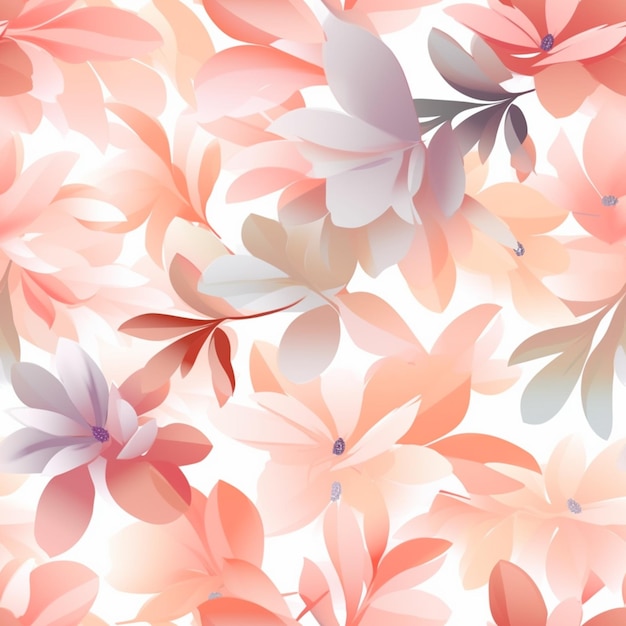 There is a pattern of pink and white flowers on a white background generative ai