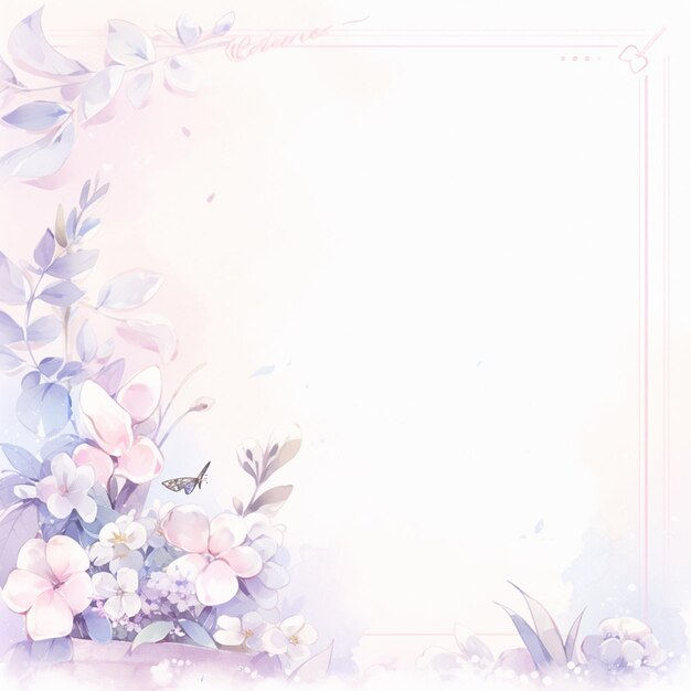 Photo there is a picture of a beautiful floral background with a butterfly generative ai