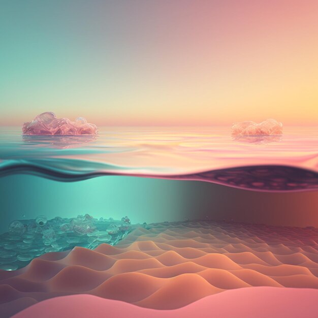 There is a picture of a beautiful ocean scene with a sunset generative ai