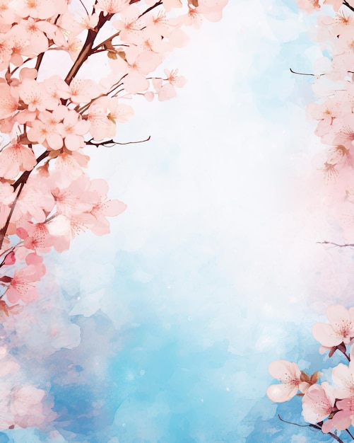 there is a picture of a beautiful pink flowered tree with a blue sky background generative ai