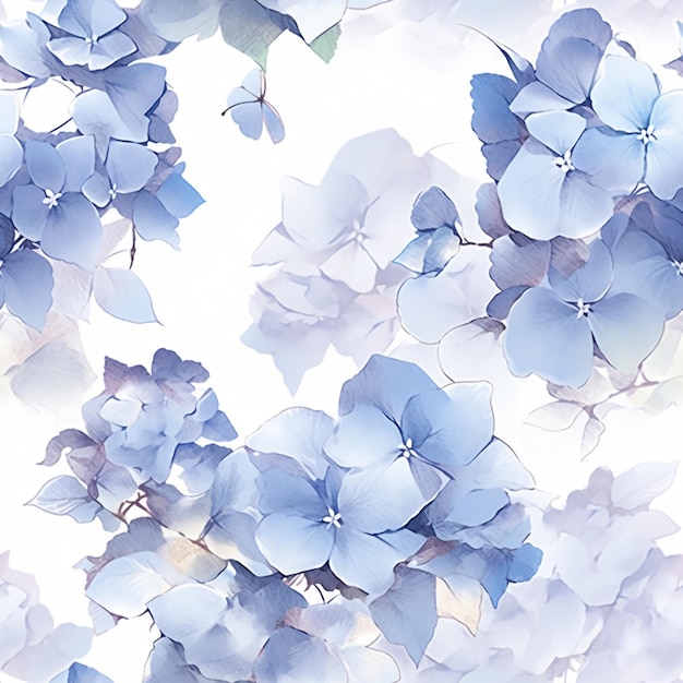 There is a picture of a blue flower pattern on a white background generative ai