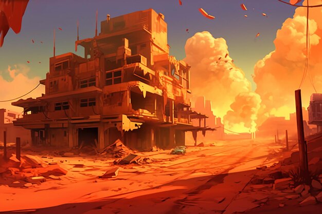 砂漠にある建物の画像があります 生成AI