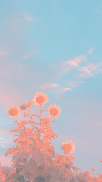 there is a picture of a bunch of flowers in the sky generative ai