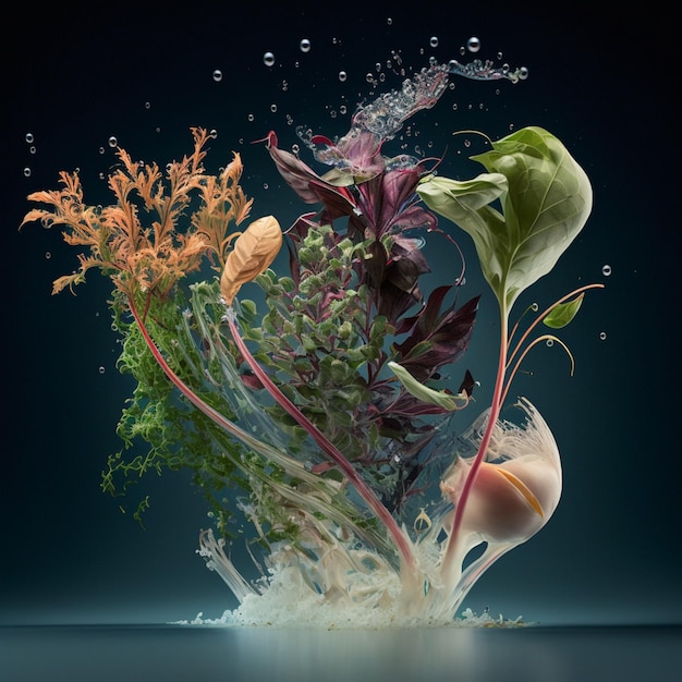 There is a picture of a bunch of plants in the water generative ai
