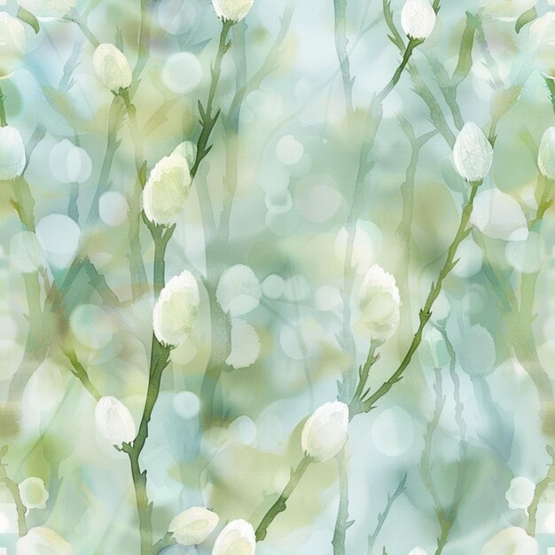 Photo there is a picture of a bunch of white flowers on a branch generative ai