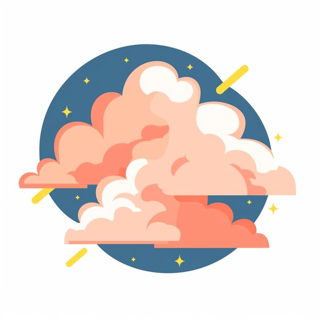 there is a picture of a cloud with a star in the sky generative ai