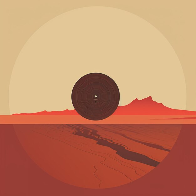 there is a picture of a desert scene with a large disk generative ai