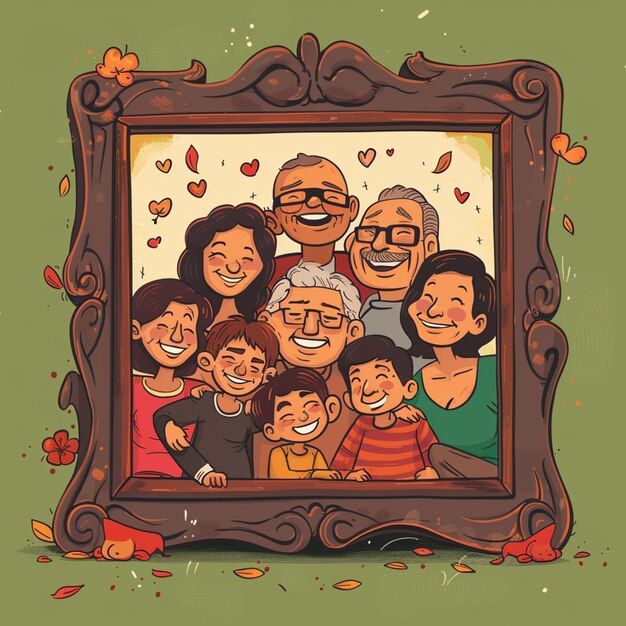 Photo there is a picture of a family that is in a picture frame generative ai