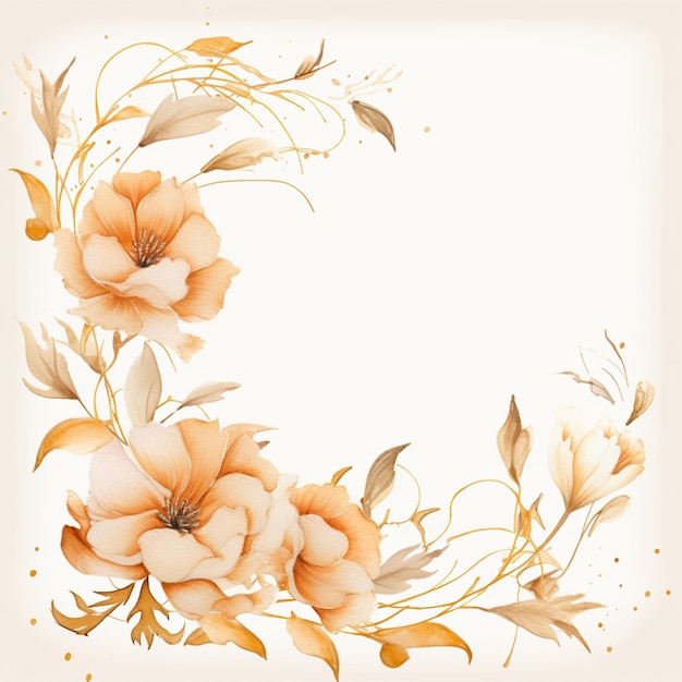 Foto c'è un'immagine di una cornice floreale con fiori arancione generativa ai