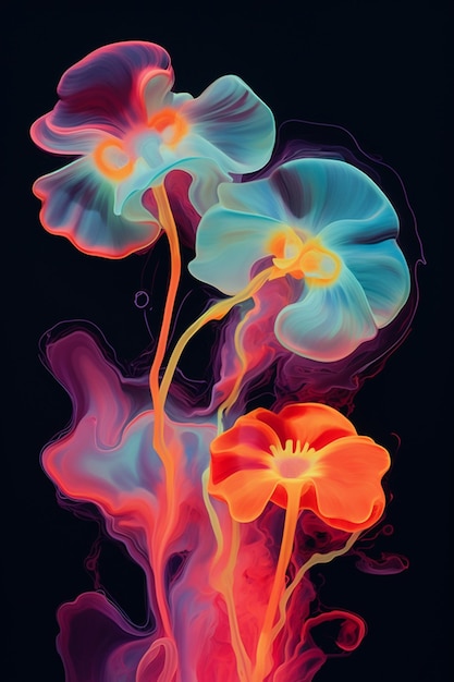 there is a picture of a flower that is in the air generative ai