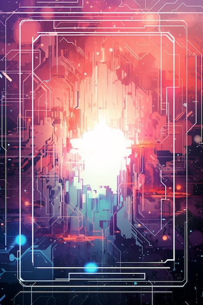 there is a picture of a futuristic city with a bright light generative ai