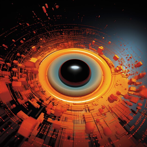 there is a picture of a futuristic looking eye in the middle of a picture generative ai