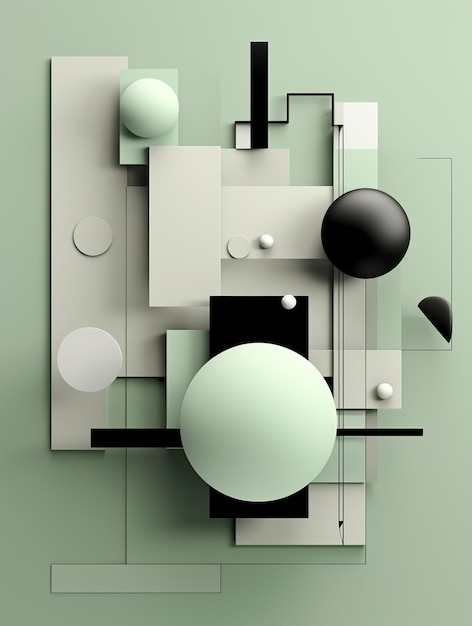 there is a picture of a green and white abstract design generative ai
