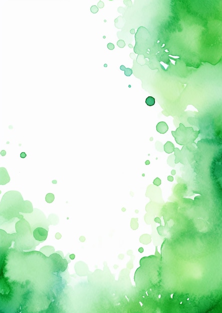 there is a picture of a green and white watercolor painting generative ai