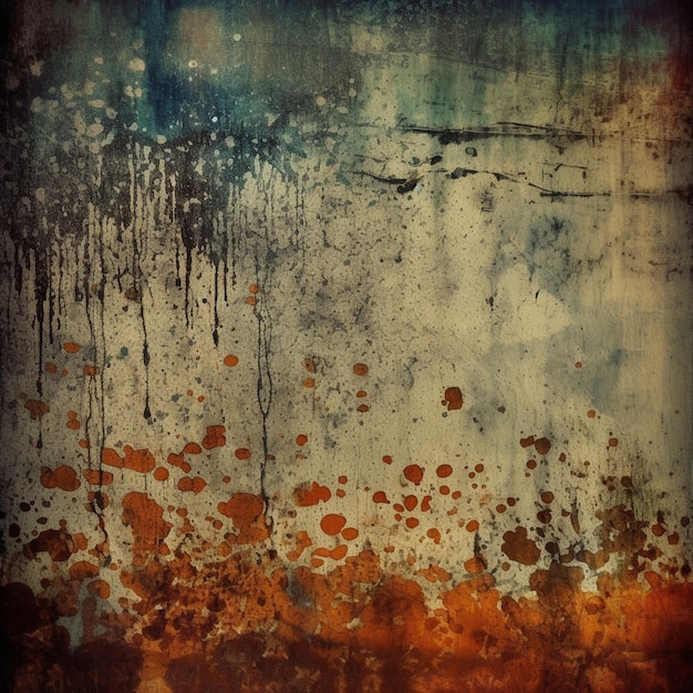 there is a picture of a grungy wall with paint on it generative ai