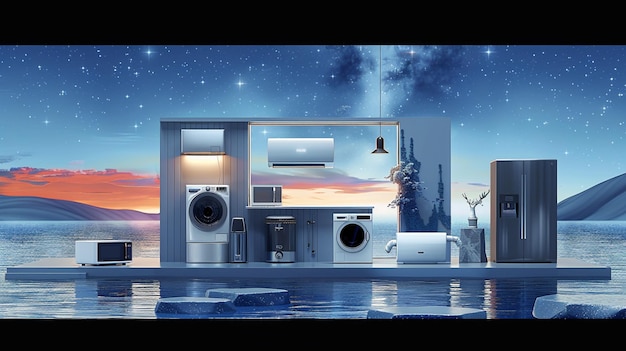 there is a picture of a home made of appliances and appliances generative ai