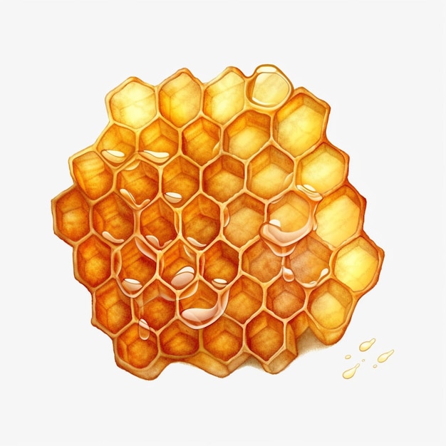 There is a picture of a honeycomb with honey in it generative ai