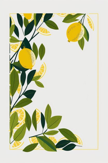 Photo there is a picture of a lemon tree with leaves and lemons generative ai