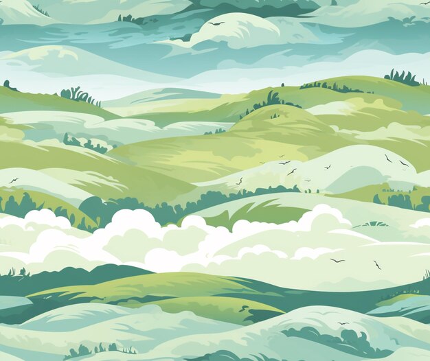 There is a picture of a mountain landscape with clouds generative ai
