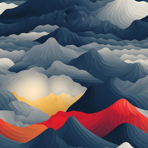 There is a picture of a mountain with a red ribbon generative ai