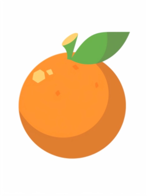 there is a picture of an orange with a green leaf on it generative ai