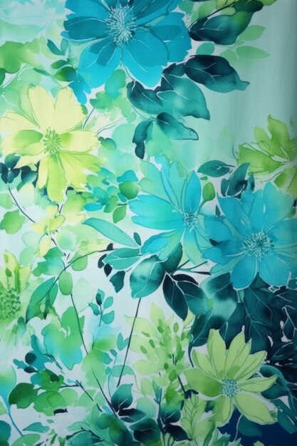 There is a picture of a painting of flowers on a wall generative ai