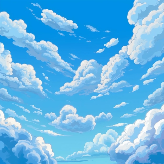 There is a picture of a painting of a sky with clouds generative ai