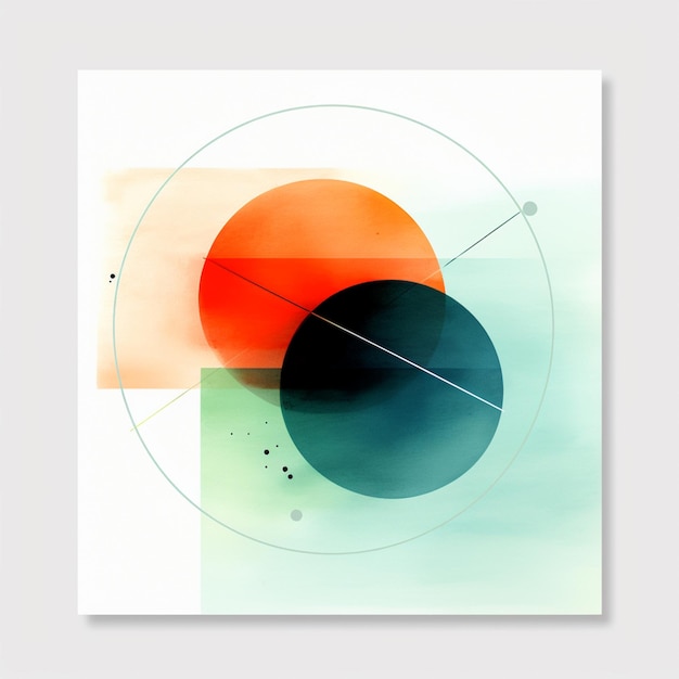 there is a picture of a painting with a circle and a line generative ai