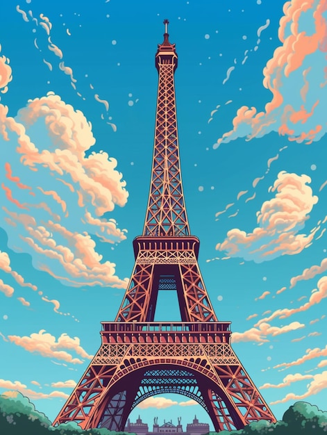 There is a picture of a picture of the eiffel tower generative ai