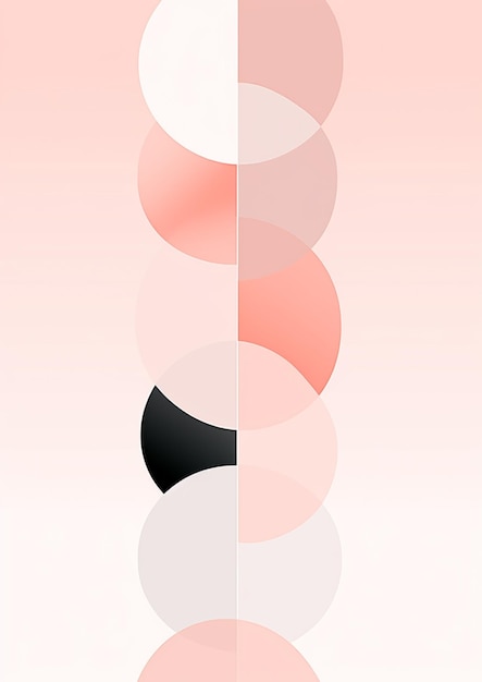 Photo there is a picture of a pink and black wall with circles ai generative