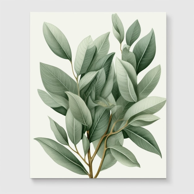 Photo there is a picture of a plant with green leaves on it generative ai