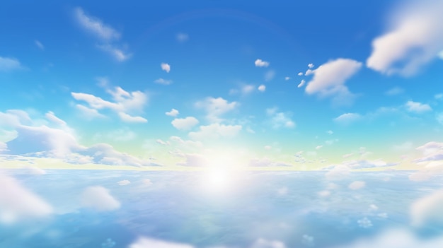 There is a picture of a sky with clouds and sun generative ai