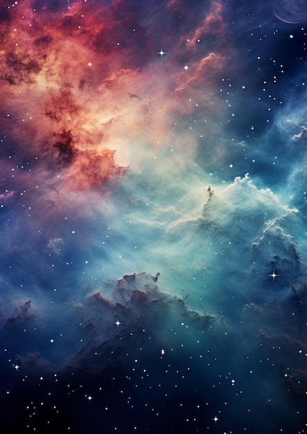 there is a picture of a space scene with stars and clouds generative ai