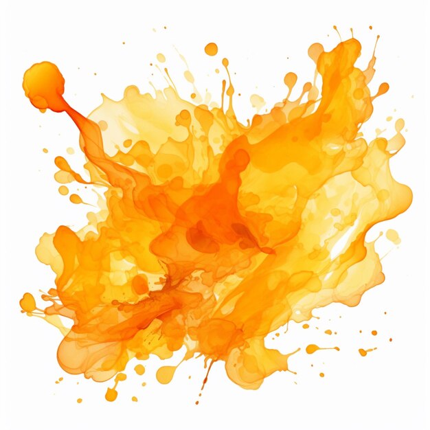 Photo there is a picture of a splash of orange juice on a white background generative ai