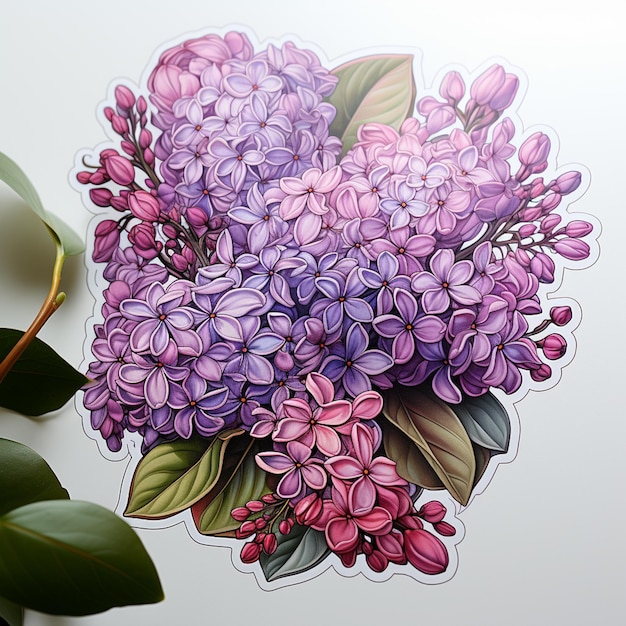 there is a picture of a sticker of a bouquet of flowers generative ai