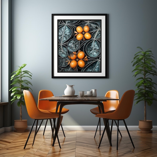 there is a picture of a table with oranges on it generative ai