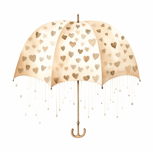 there is a picture of a umbrella with hearts on it generative ai